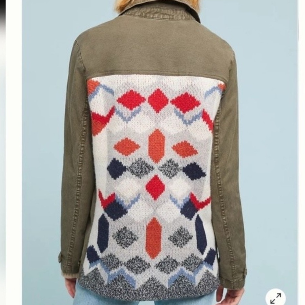 Anthropologie Arly Sweater-Back Anorak Jacket Size M